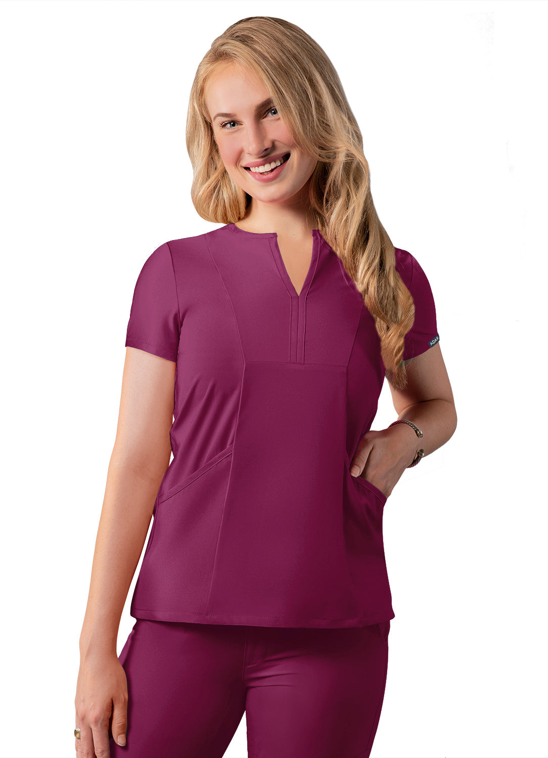 Adar Addition Women's Scrub Top with a Notched V-Neck
