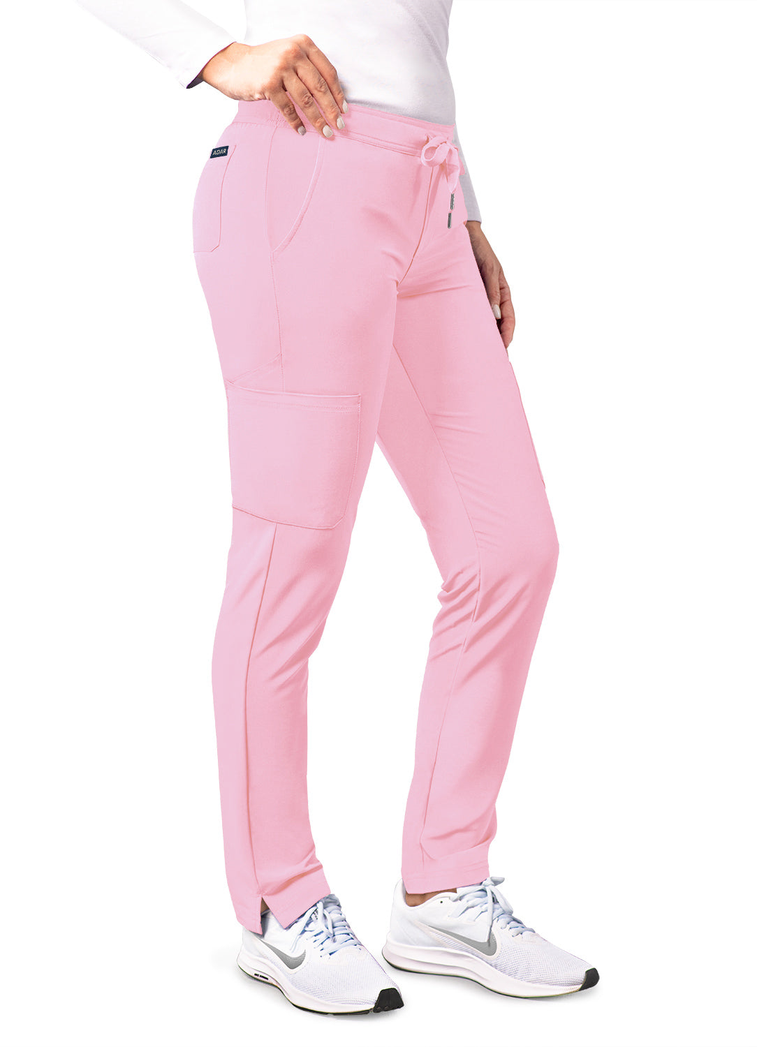 Adar Addition Women's Skinny Leg Cargo Drawstring Scrub Pants (Tall 2X-3X)