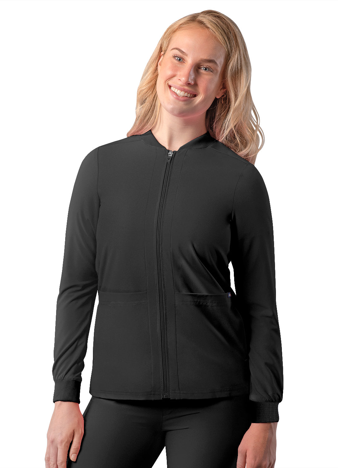 Adar Addition Women's Bomber Scrub Jacket with Zipper