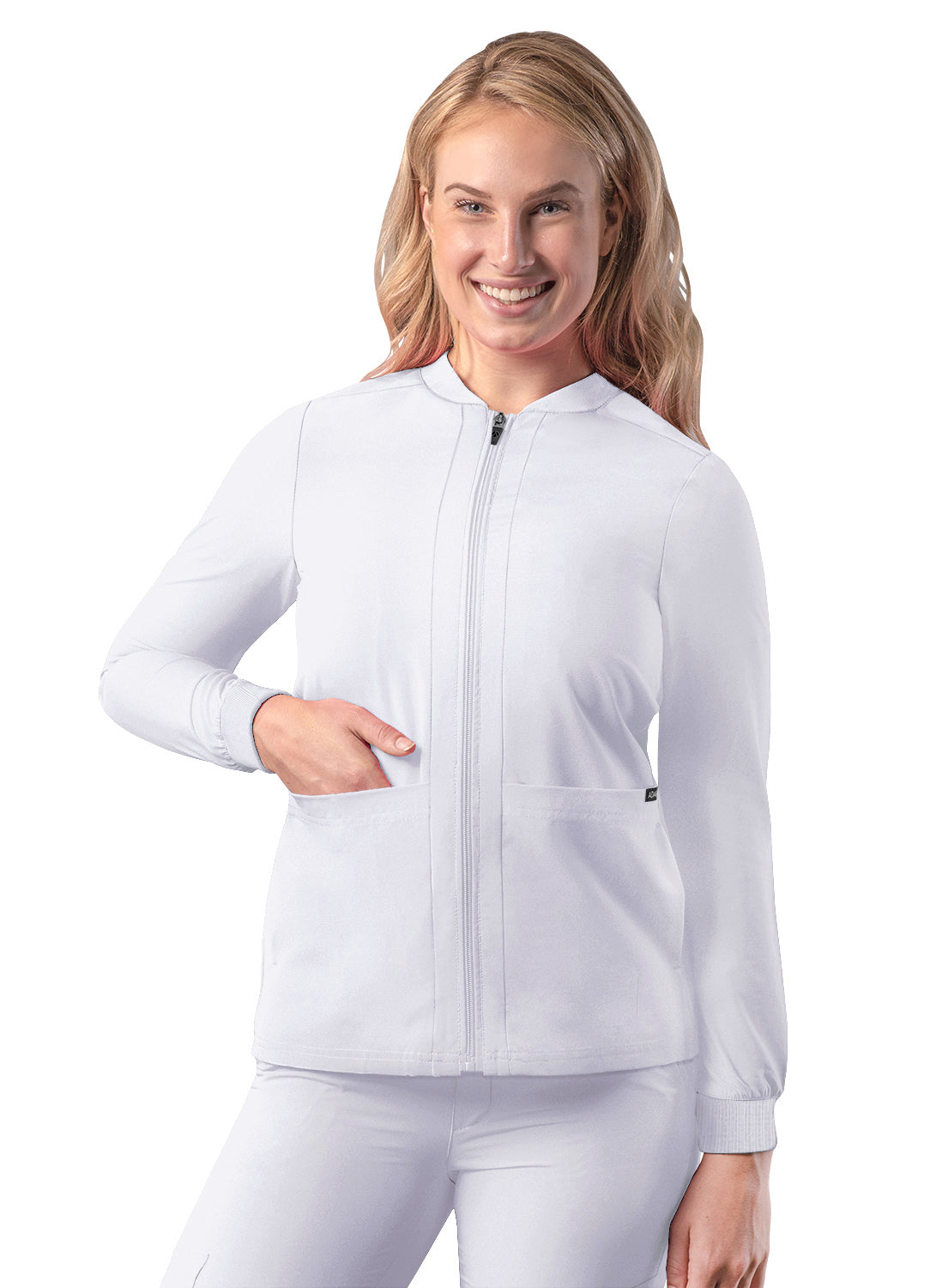 Adar Addition Women's Bomber Scrub Jacket with Zipper