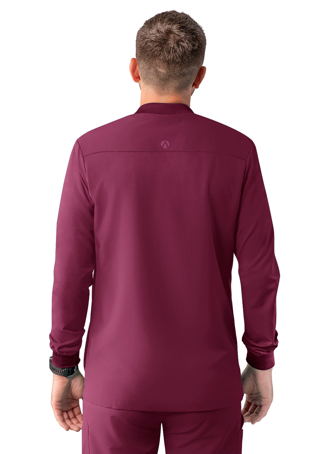 Adar Addition Men's Zippered Bomber Scrub Jacket