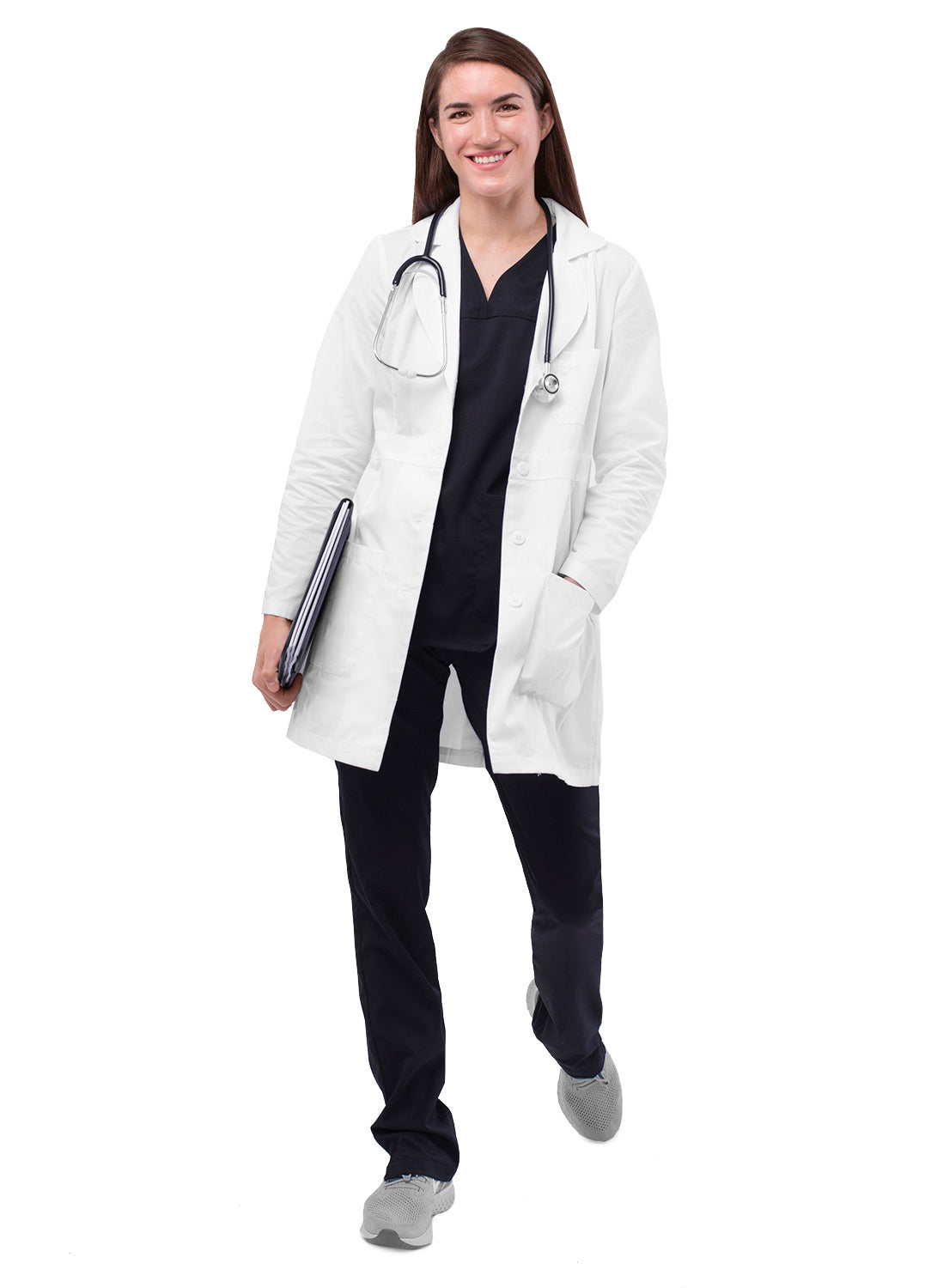 Adar Universal Women 33" Adjustable Belt Lab Coat. XXS-XL