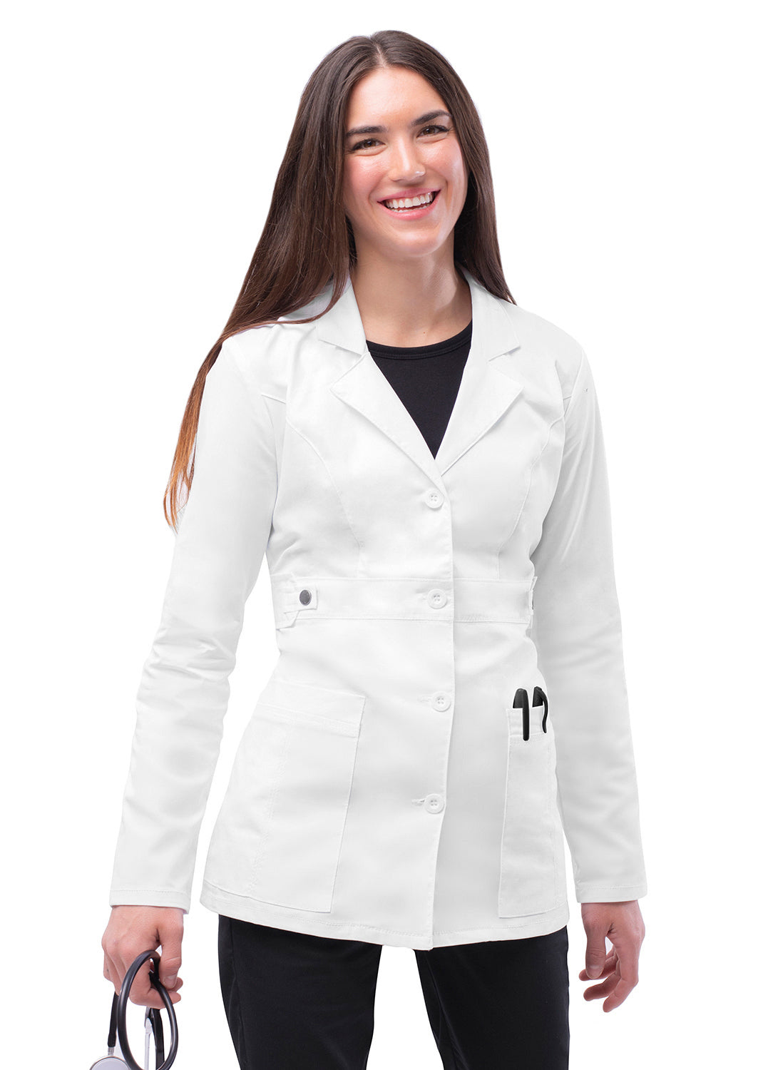 Adar Universal Stretch 28" Women's Tab Waist Lab Coat. 2X-3X