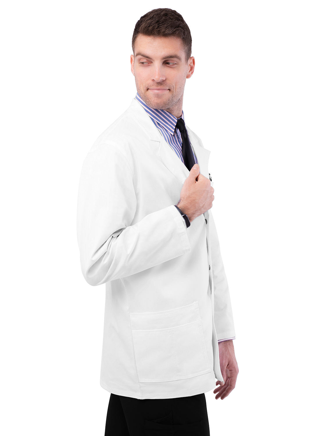 Adar Universal-Stretch 31" Men's Snap Front Lab Coat. 2X-3X