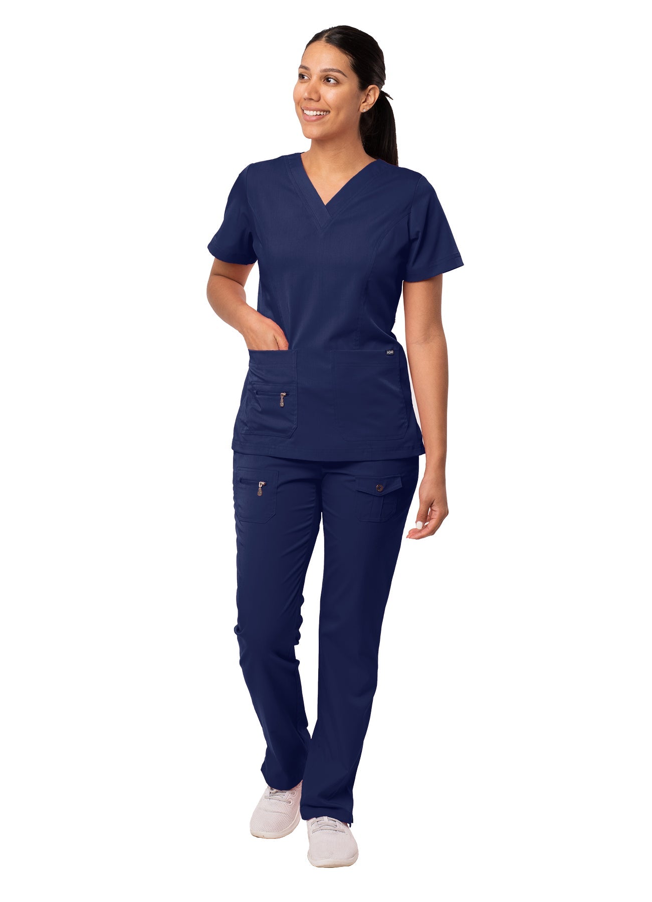 The Adar Pro Breakthrough Plus Scrub Set tailored for women consists of an Enhanced V-Neck Top and Multi Pocket Pants. S-XL