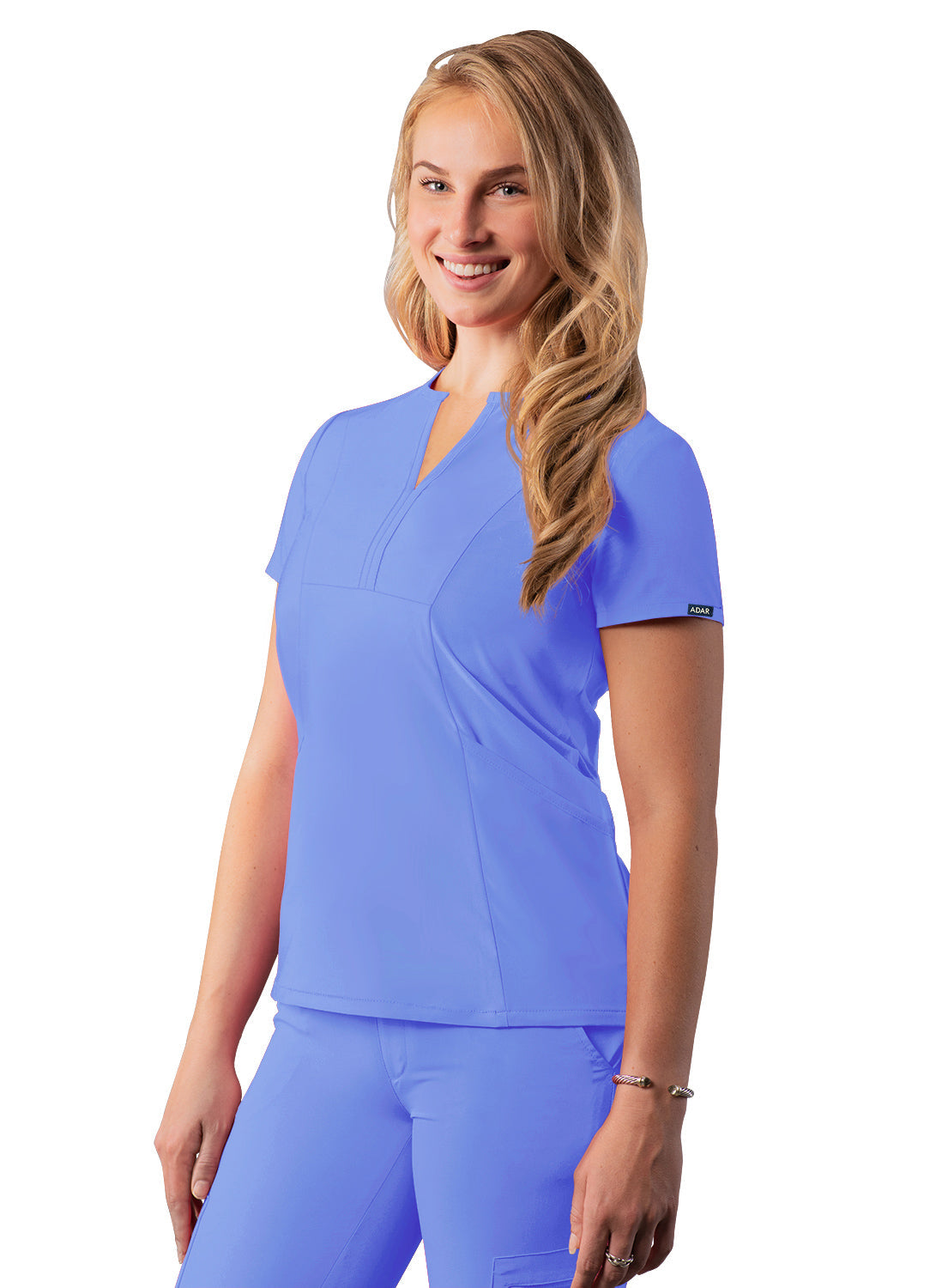 Adar Addition Women's Scrub Top with a Notched V-Neck (2X-3X)