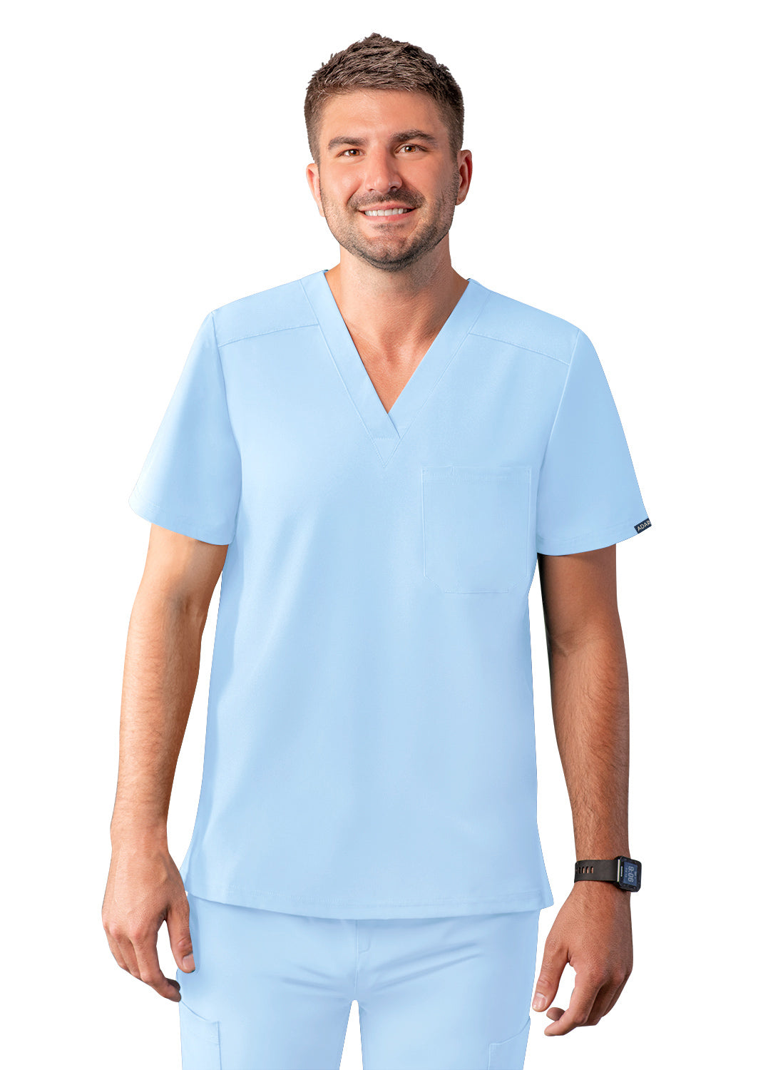 Adar Addition Men's Classic V-Neck Scrub Top (2X-3X)