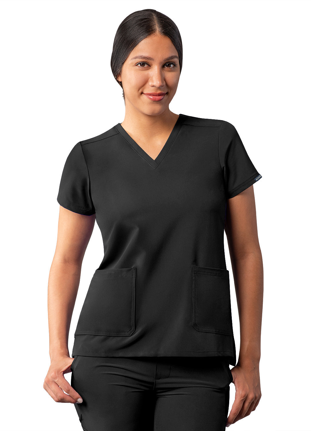 Adar Addition Women's Modern V-Neck Scrub Top  (2X-3X)