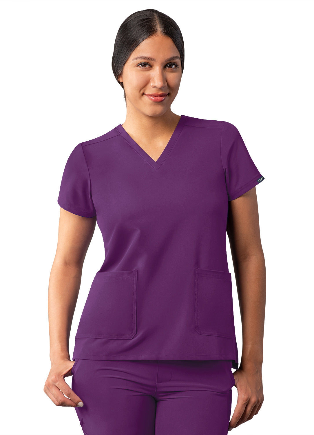 Adar Addition Women's Modern V-Neck Scrub Top  (2X-3X)