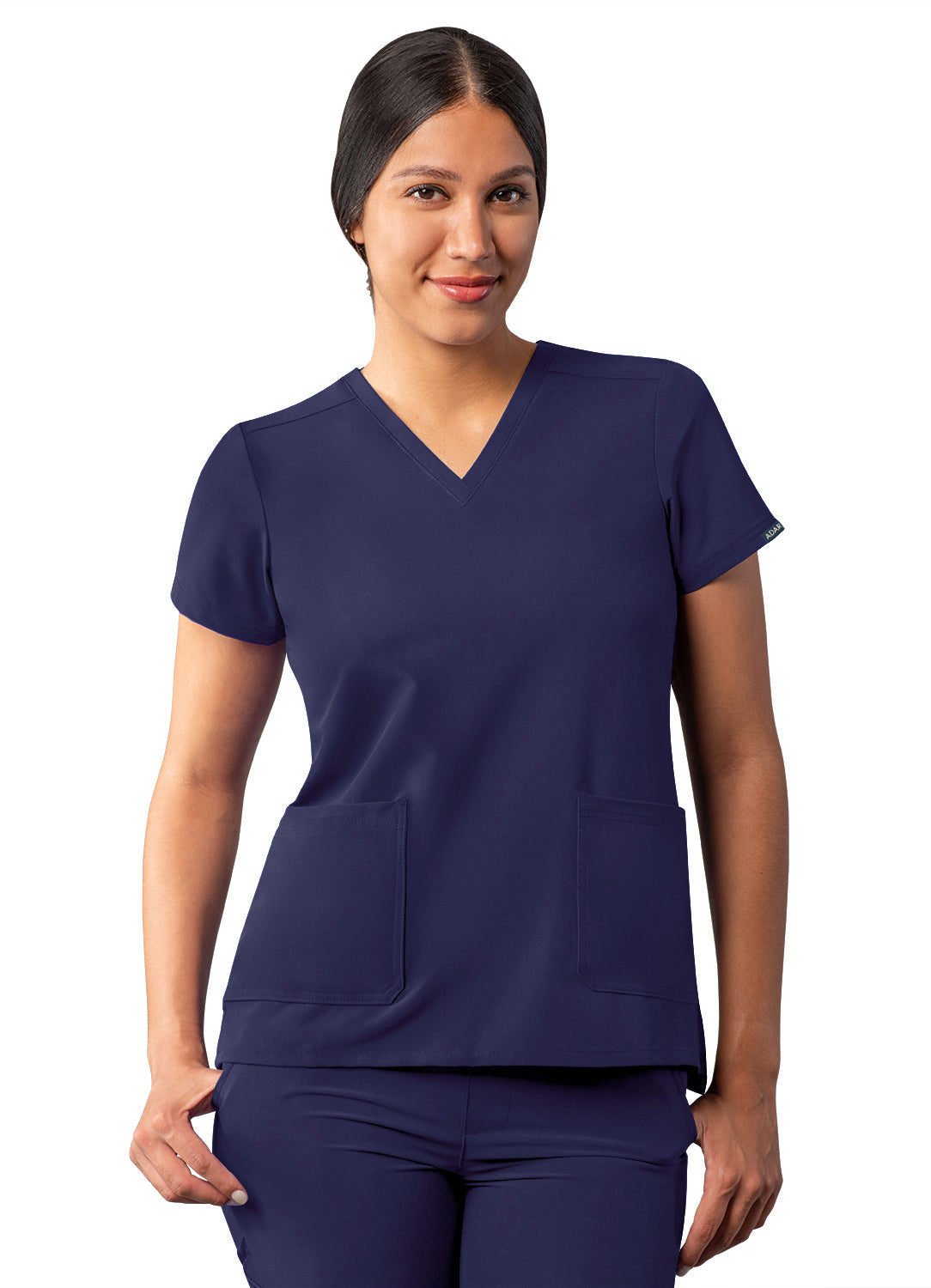 Adar Addition Women's Modern V-Neck Scrub Top  (2X-3X)