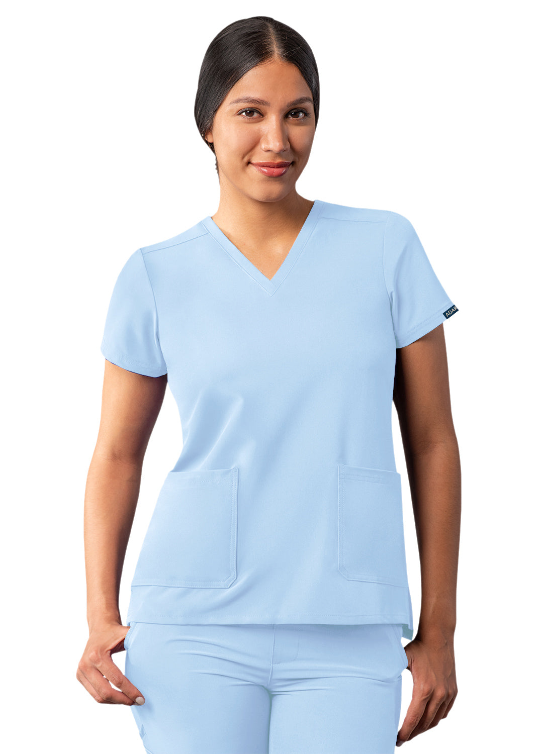 Adar Addition Women's Modern V-Neck Scrub Top  (2X-3X)