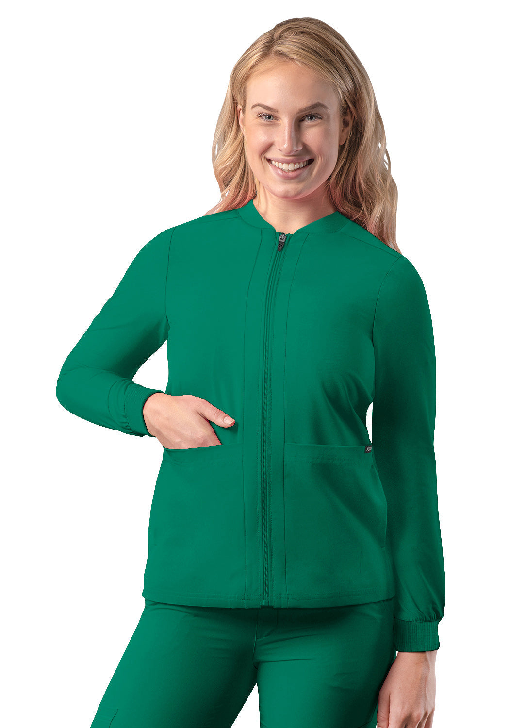 Adar Addition Women's Bomber Scrub Jacket with Zipper (2X-3X)