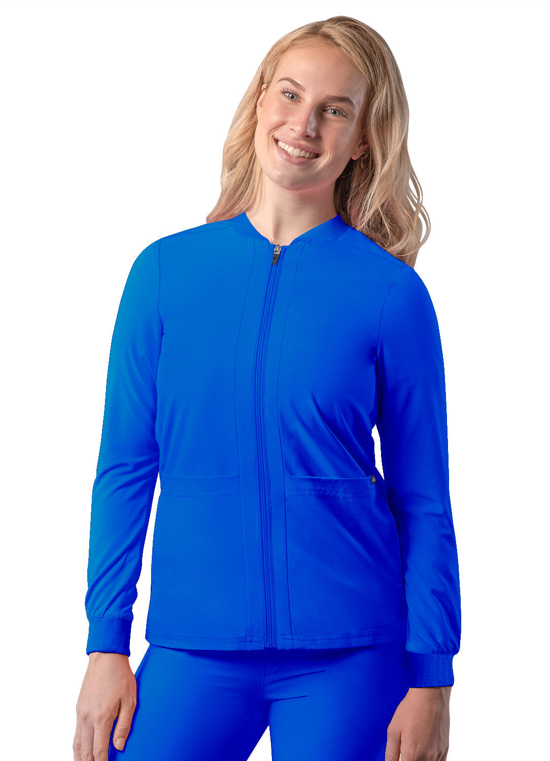 Adar Addition Women's Bomber Scrub Jacket with Zipper (2X-3X)