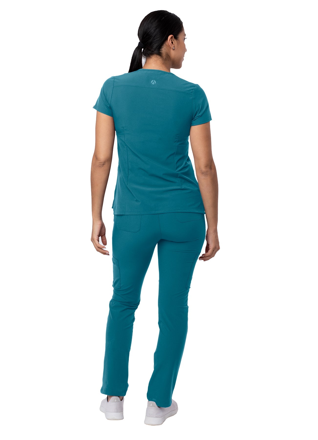 Adar Addition Go-Basic Women's Scrub Set - Slim V-Neck Scrub Top and Skinny Cargo Scrub Pants 2X-3X