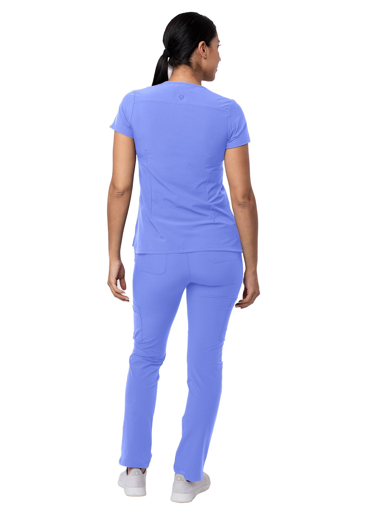 Adar Addition Go-Basic Women's Scrub Set - Slim V-Neck Scrub Top and Skinny Cargo Scrub Pants 2X-3X