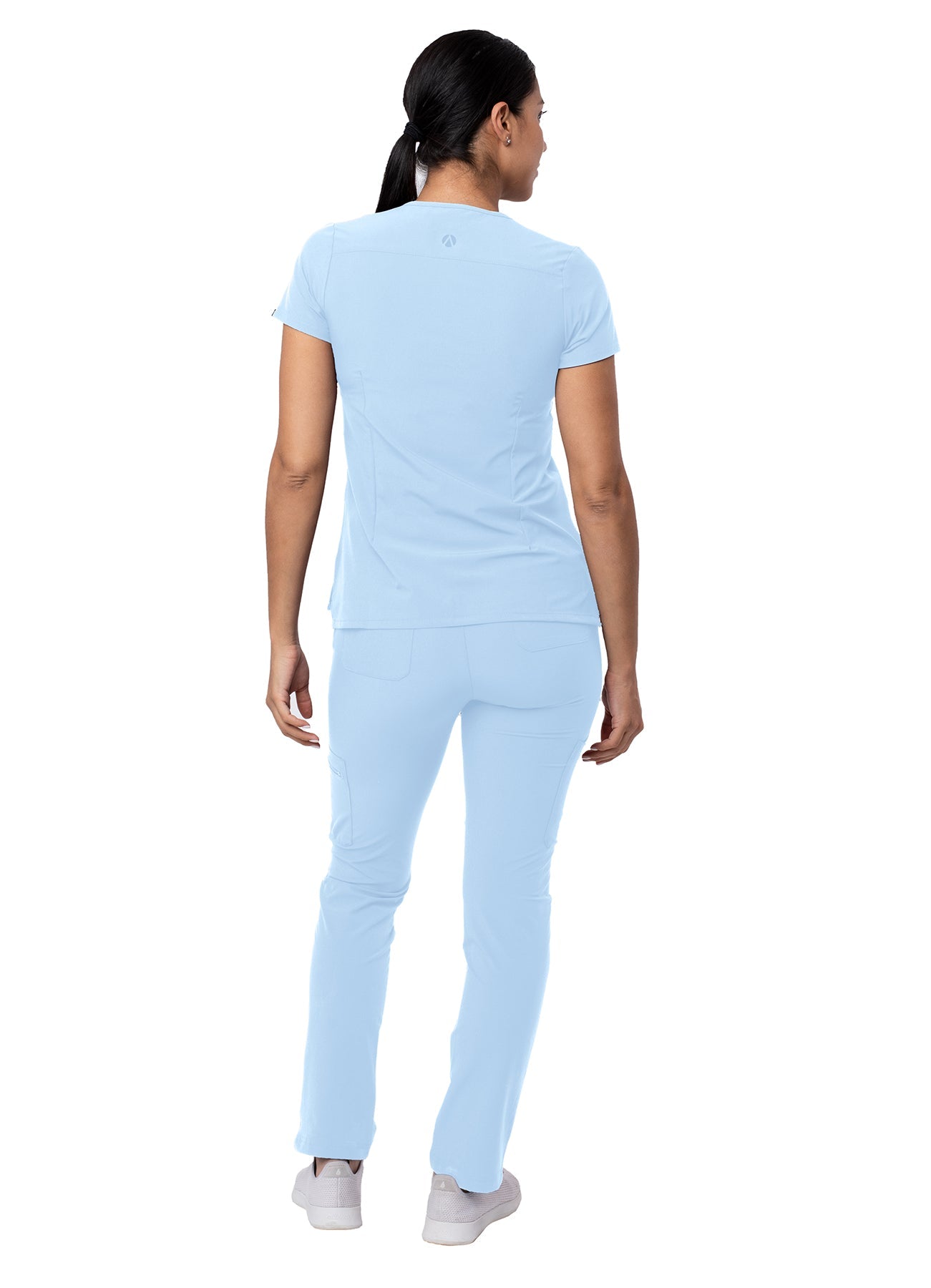 Adar Addition Go-Basic Women's Scrub Set - Slim V-Neck Scrub Top and Skinny Cargo Scrub Pants 2X-3X