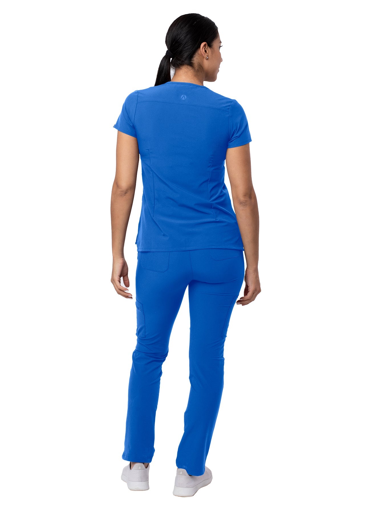 Adar Addition Go-Higher Women's Scrub Set - Notched V-Neck Scrub Top and Skinny Cargo Scrub Pants (2X-3X)