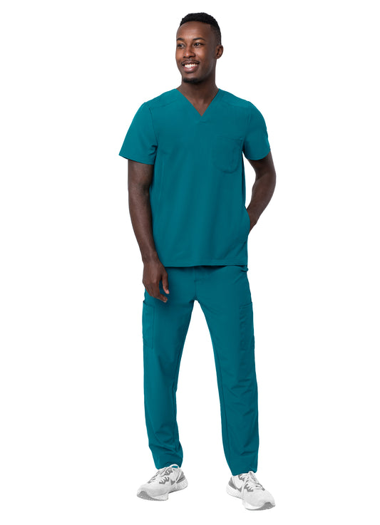 Adar Addition Go -Everyday Men's Scrub Set - Stylish Scrub Top and Cargo Scrub Pants