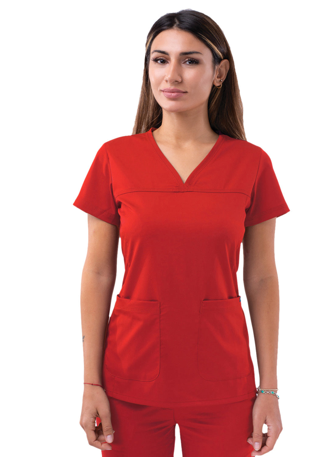 Adar Pro Women's Sweetheart V-Neck Scrub Top. 2X-3X