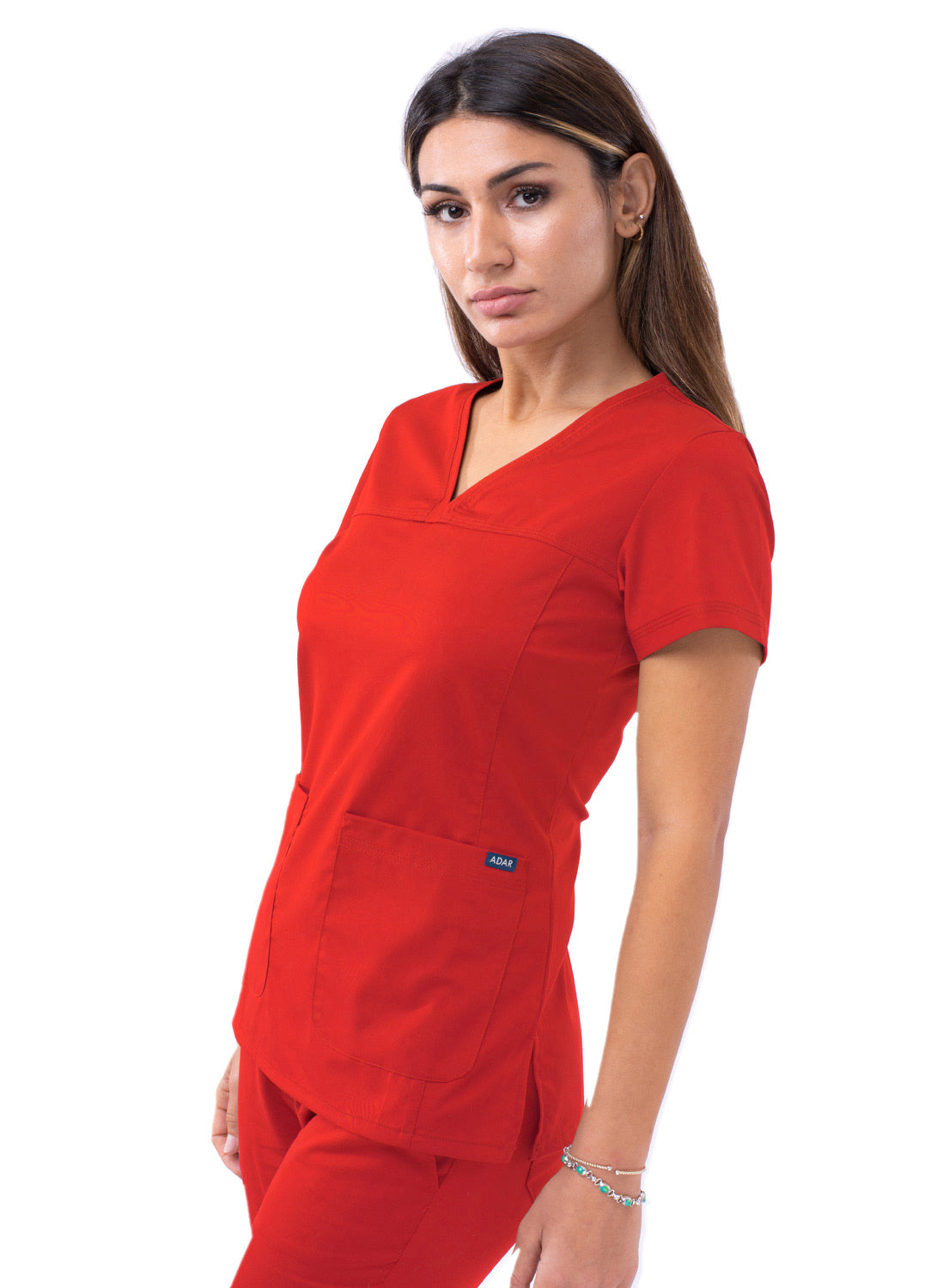 Adar Pro Women's Sweetheart V-Neck Scrub Top. 2X-3X