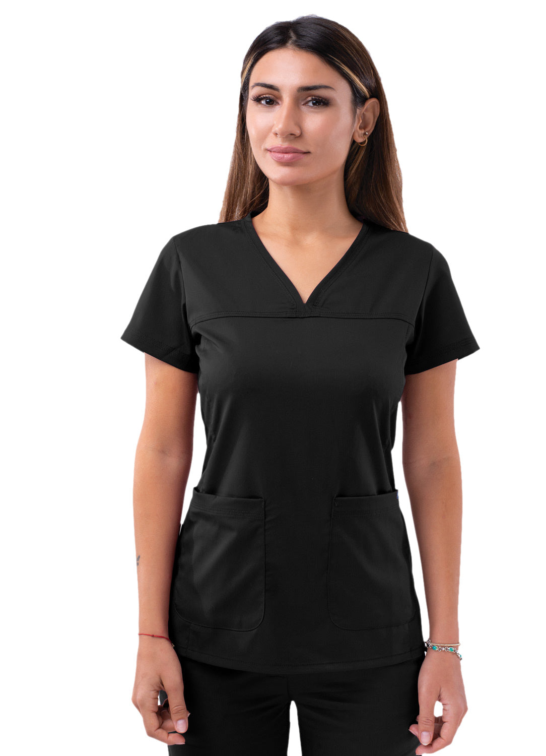 Adar Pro Women's Sweetheart V-Neck Scrub Top. 2X-3X