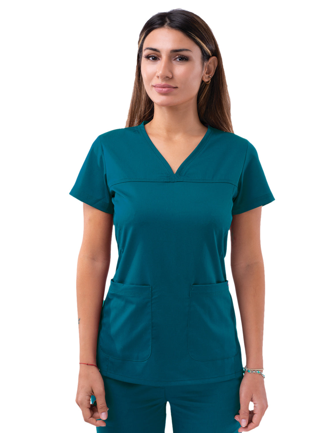 Adar Pro Women's Sweetheart V-Neck Scrub Top. 2X-3X