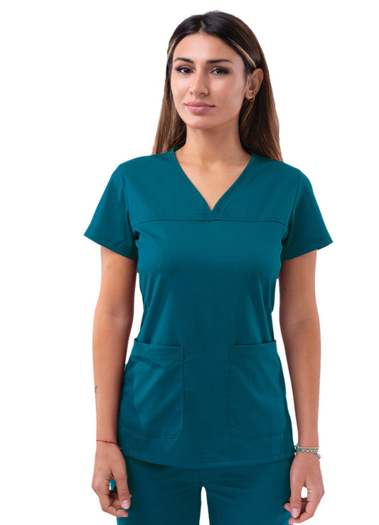 Adar Pro Women's Sweetheart V-Neck Scrub Top. XXS-XS