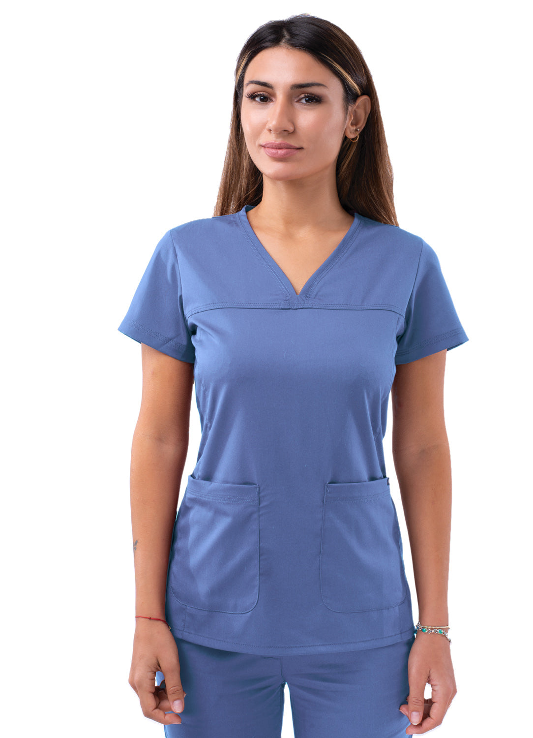 Adar Pro Women's Sweetheart V-Neck Scrub Top. 2X-3X