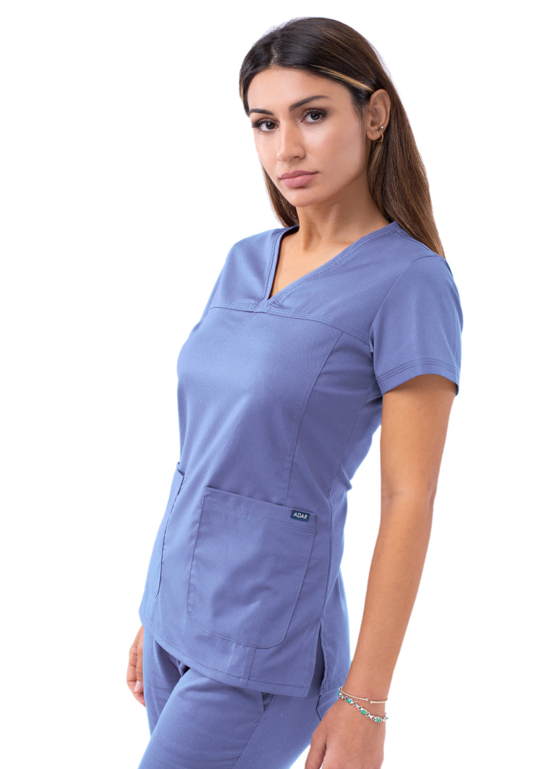 Adar Pro Women's Sweetheart V-Neck Scrub Top. 2X-3X