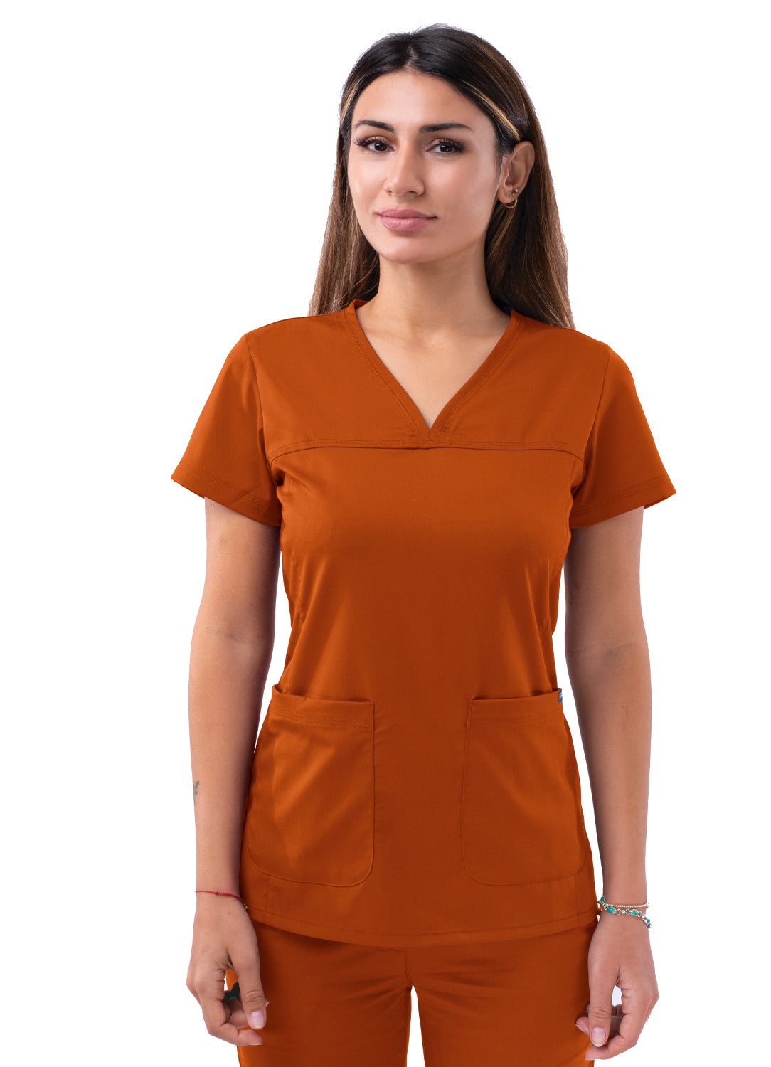 Adar Pro Women's Sweetheart V-Neck Scrub Top. 2X-3X