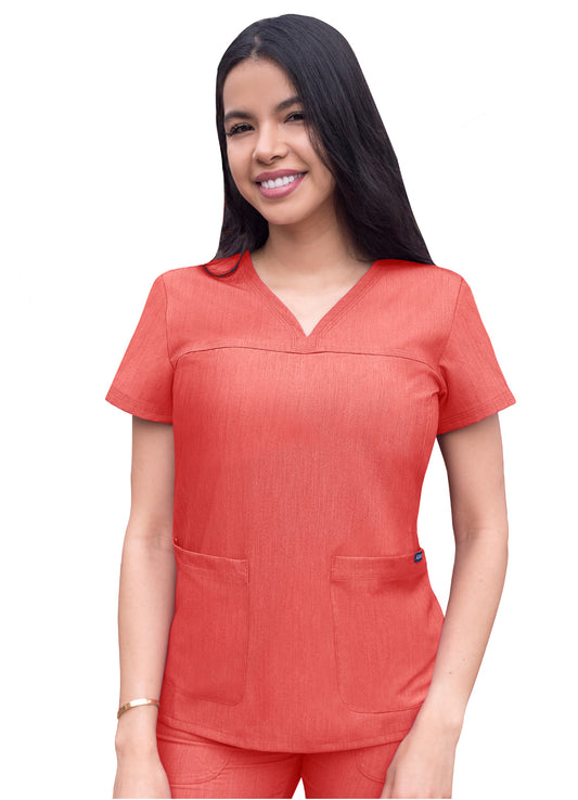 Adar Pro Heather Women's Sweetheart V-Neck Scrub Top