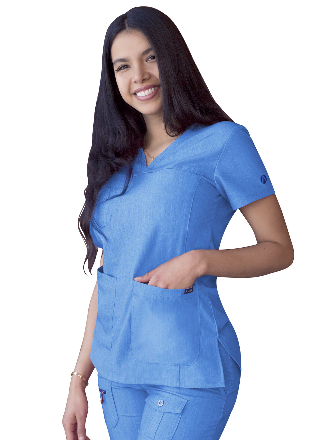 Adar Pro Heather Women's Sweetheart V-Neck Scrub Top