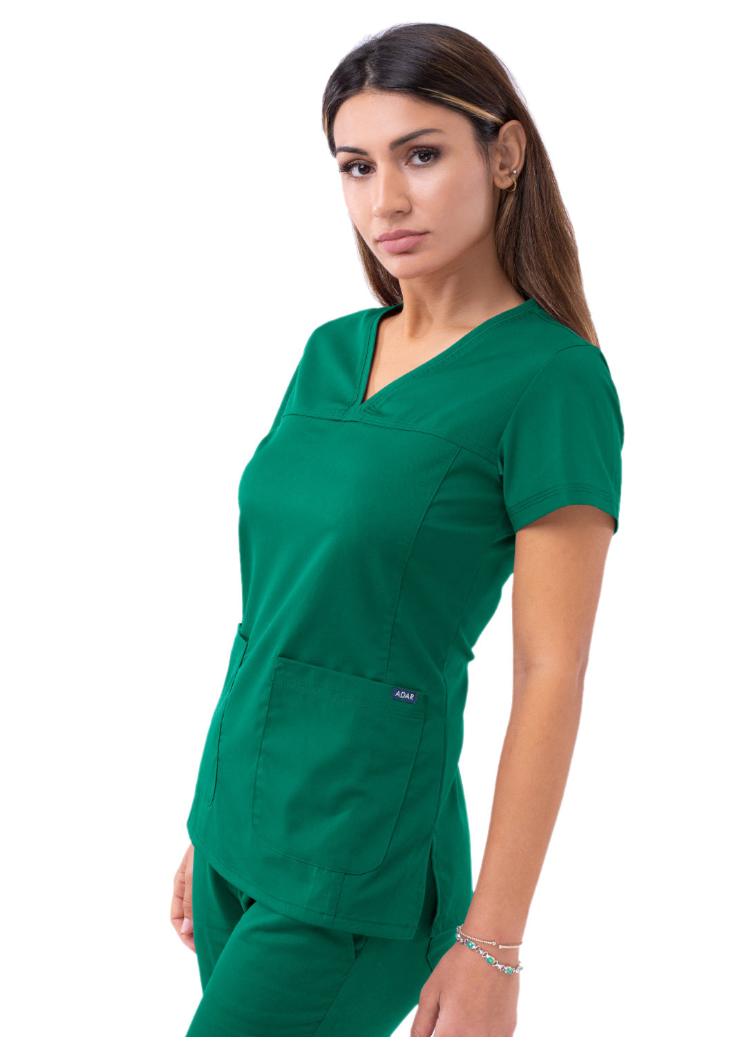 Adar Pro Women's Sweetheart V-Neck Scrub Top. 2X-3X