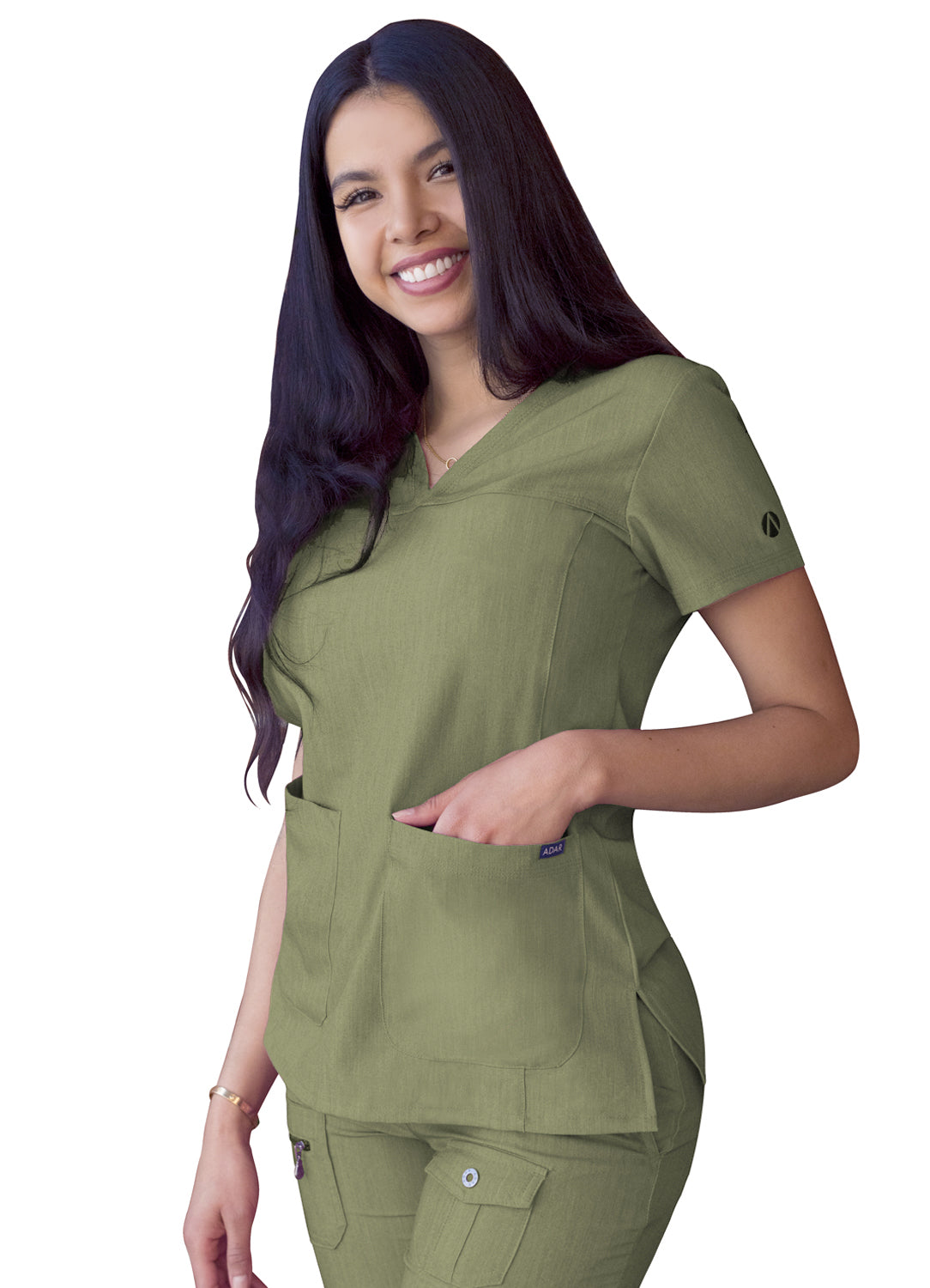 Adar Pro Heather Women's Sweetheart V-Neck Scrub Top