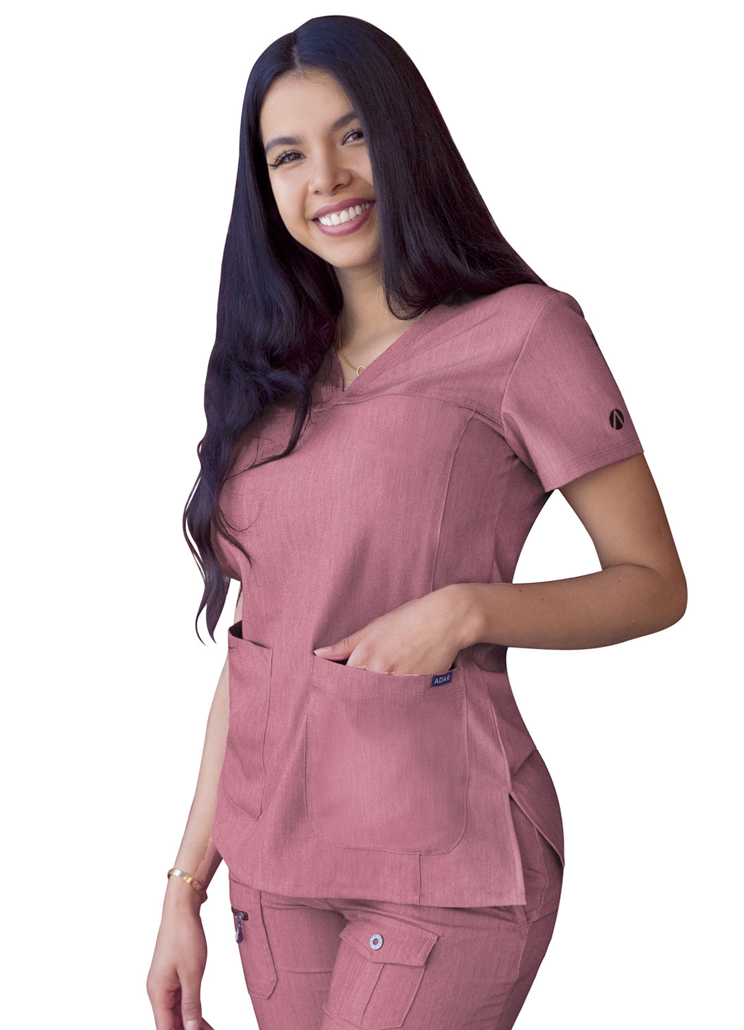 Adar Pro Heather Women's Sweetheart V-Neck Scrub Top