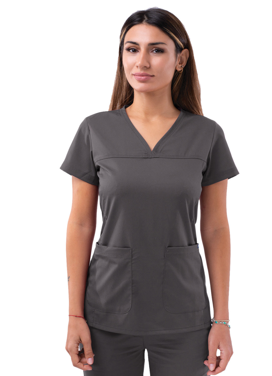 Adar Pro Women's Sweetheart V-Neck Scrub Top. 2X-3X