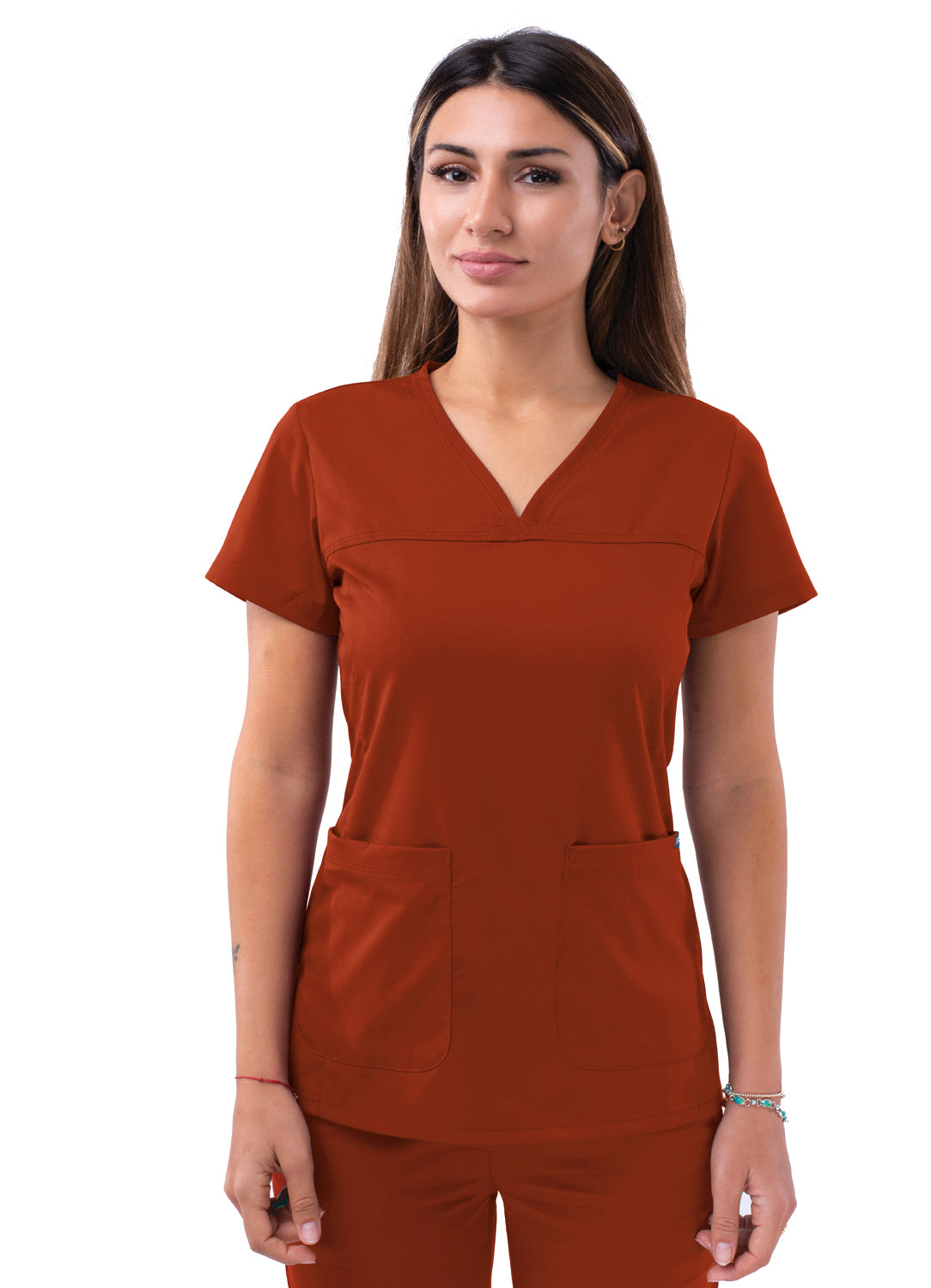 Adar Pro Women's Sweetheart V-Neck Scrub Top. 2X-3X