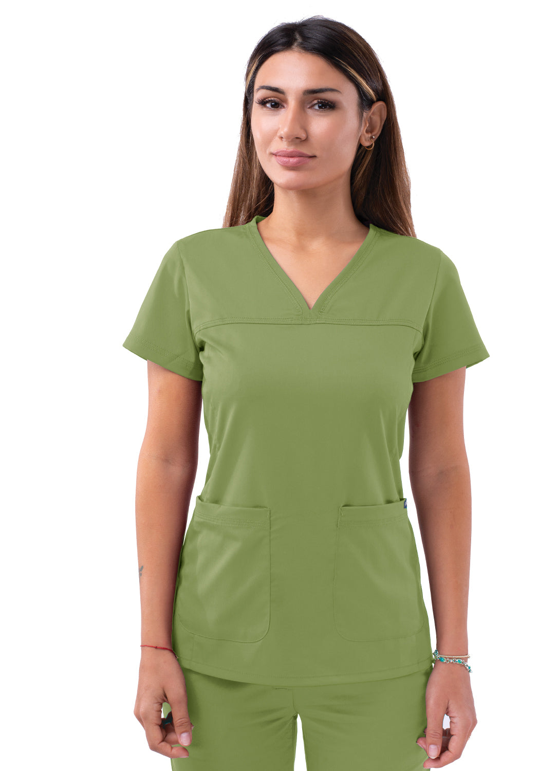 Adar Pro Women's Sweetheart V-Neck Scrub Top. 2X-3X