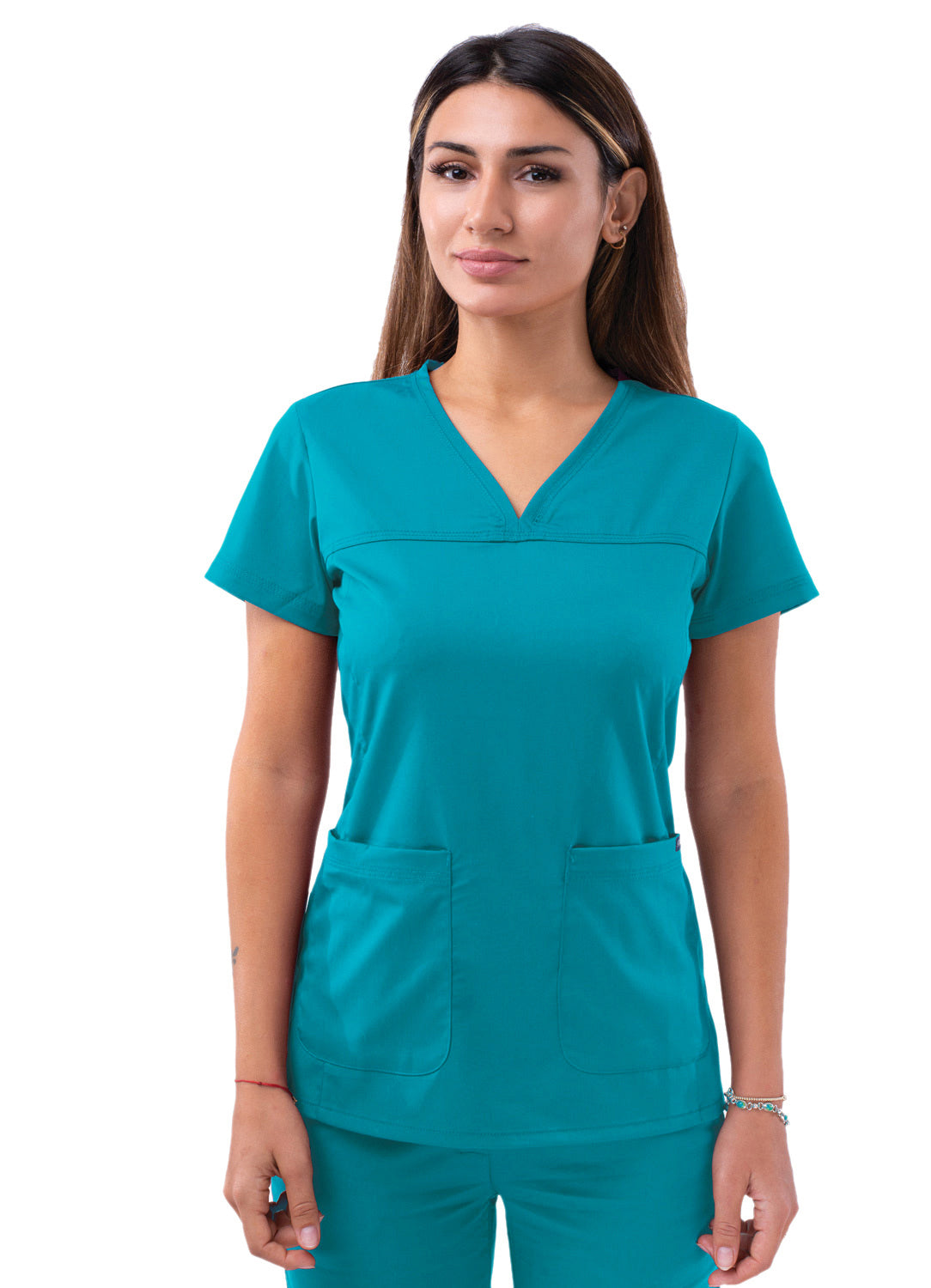 Adar Pro Women's Sweetheart V-Neck Scrub Top. 2X-3X