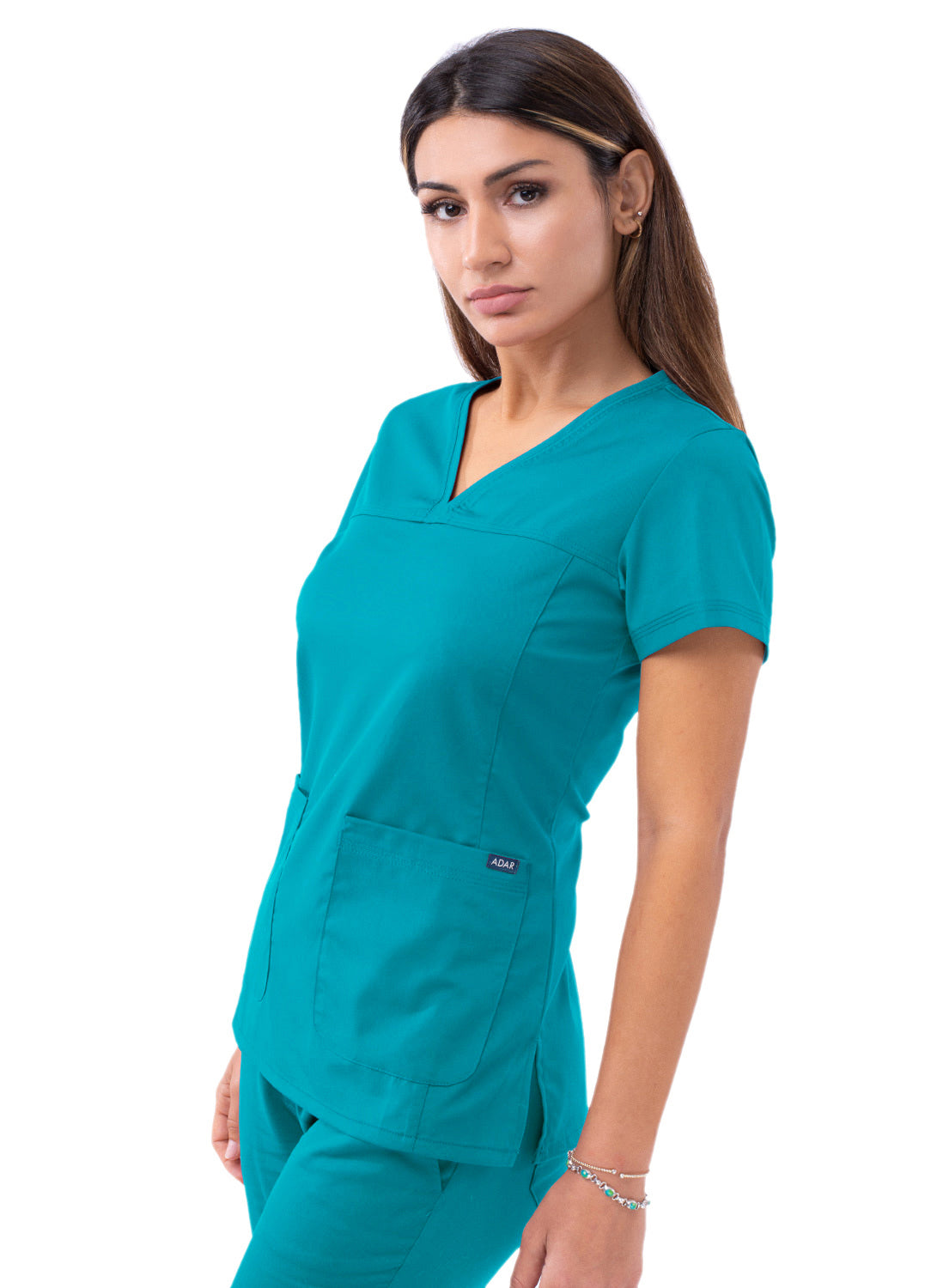 Adar Pro Women's Sweetheart V-Neck Scrub Top. 2X-3X