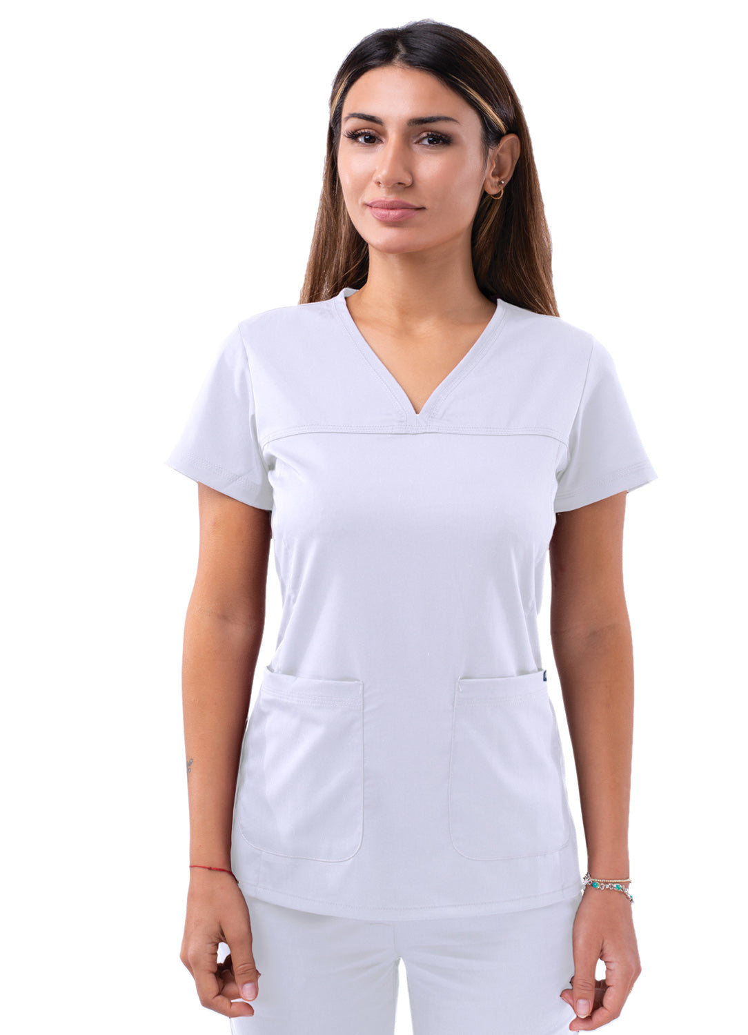 Adar Pro Women's Sweetheart V-Neck Scrub Top. 2X-3X