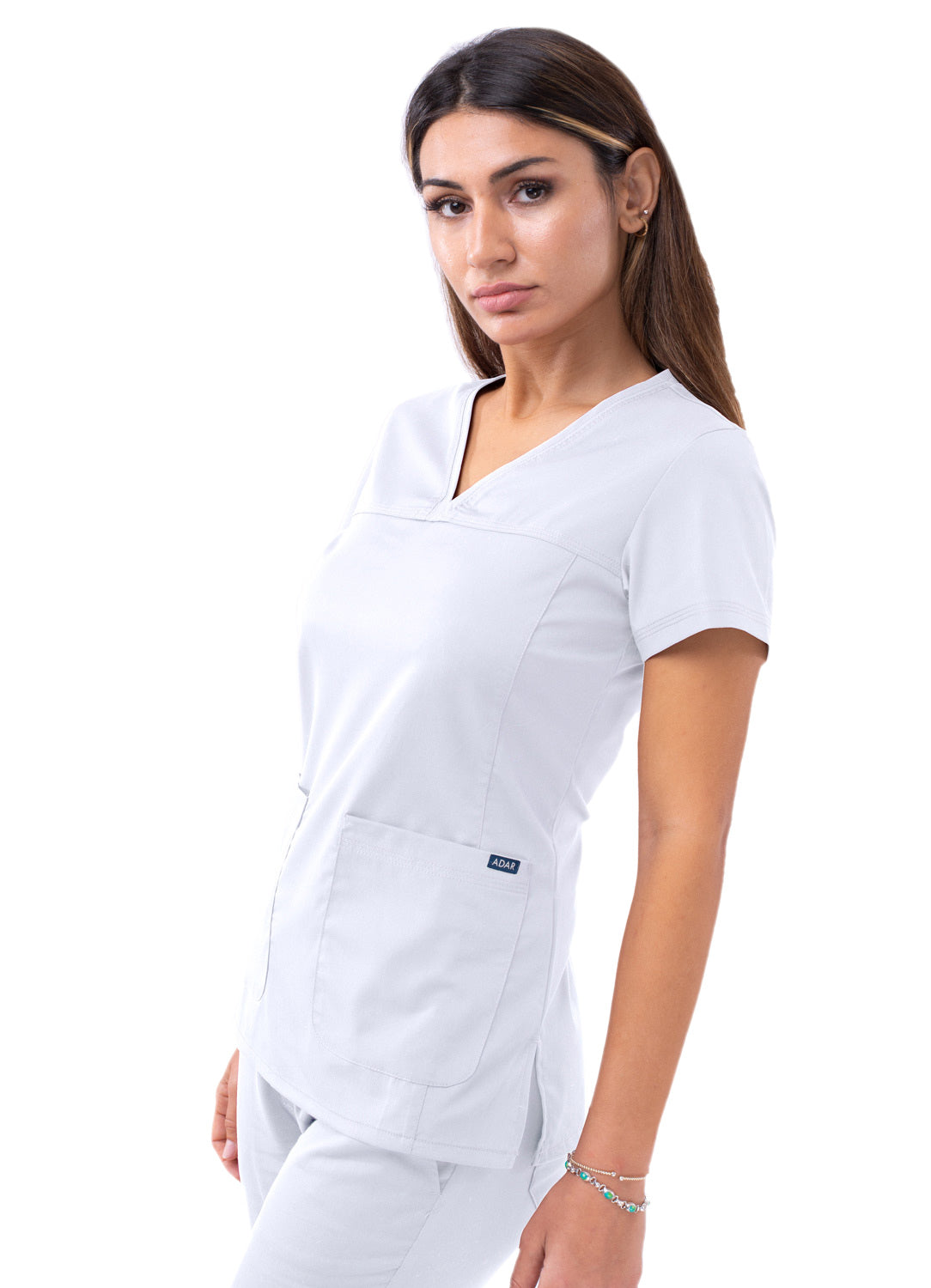 Adar Pro Women's Sweetheart V-Neck Scrub Top. 2X-3X