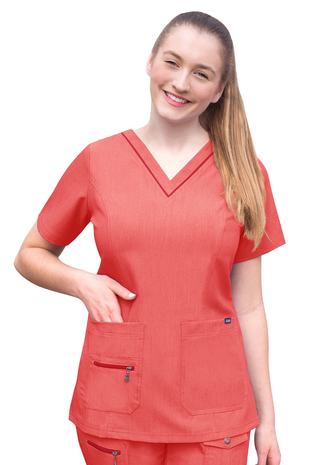 Adar Pro Heather Women's Elevated V-Neck Scrub Top