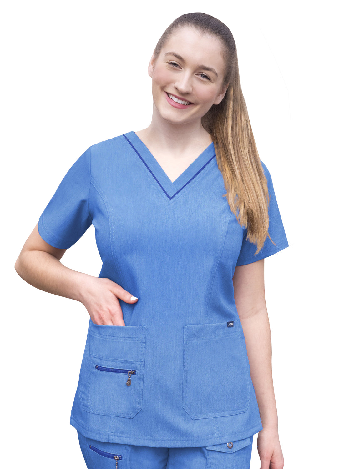 Adar Pro Heather Women's Elevated V-Neck Scrub Top