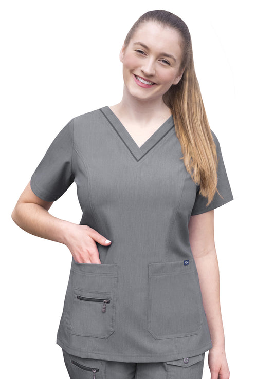 Adar Pro Heather Women's Elevated V-Neck Scrub Top (2X-3X)