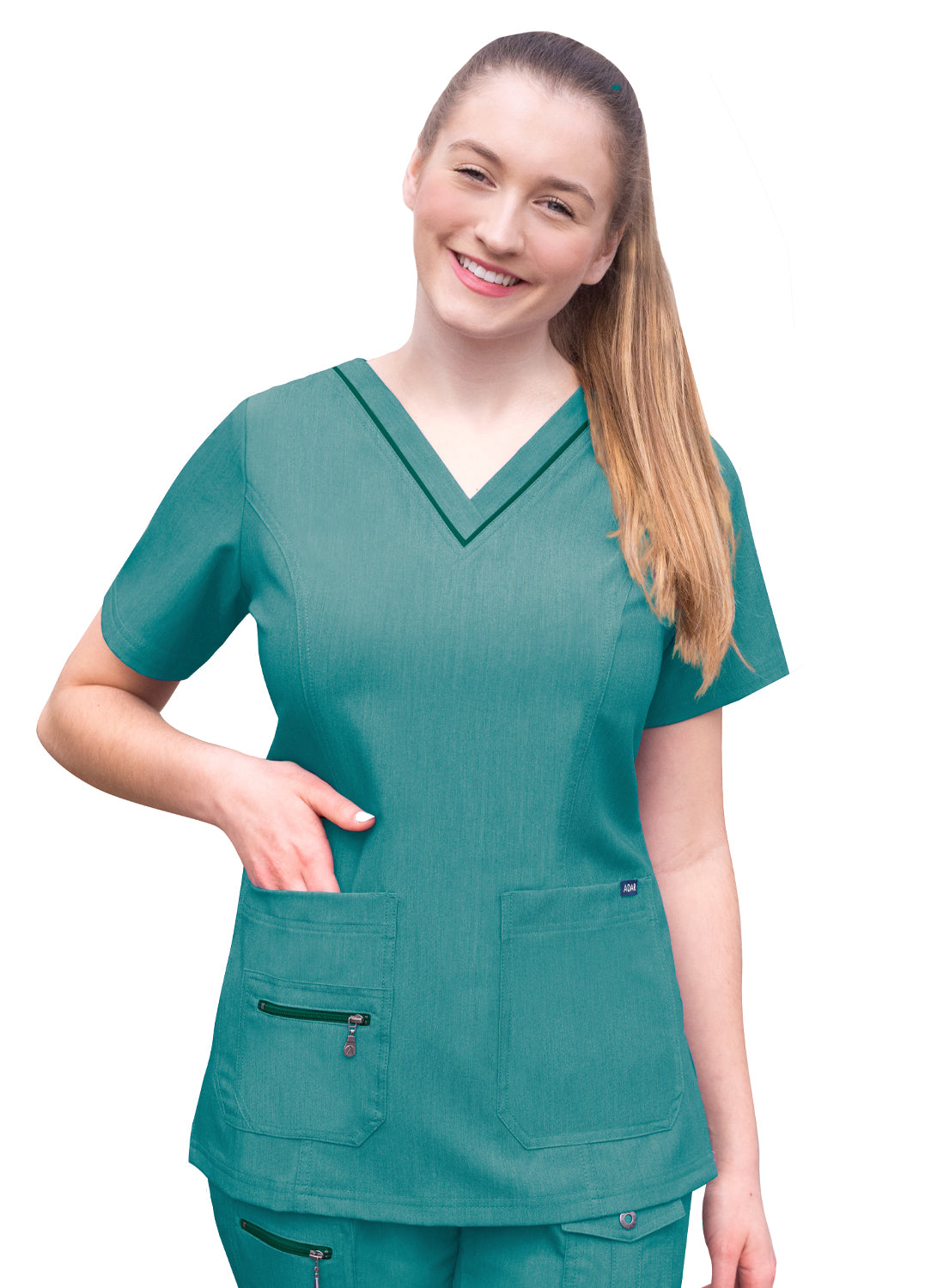 Adar Pro Heather Women's Elevated V-Neck Scrub Top