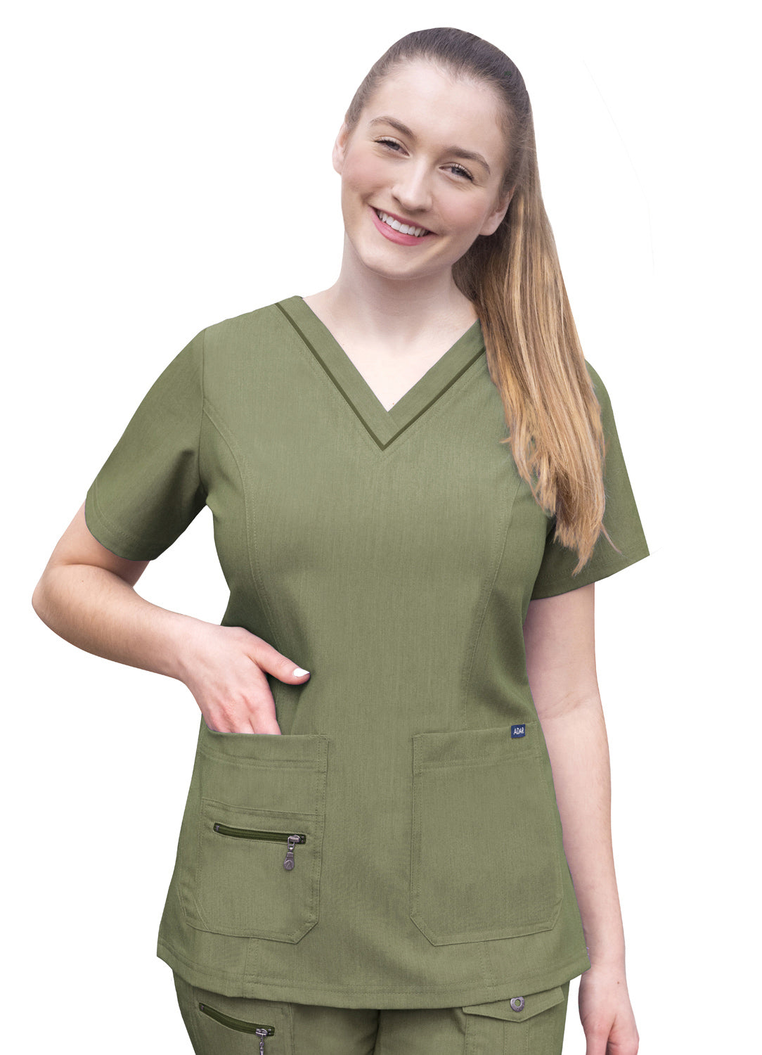 Adar Pro Heather Women's Elevated V-Neck Scrub Top