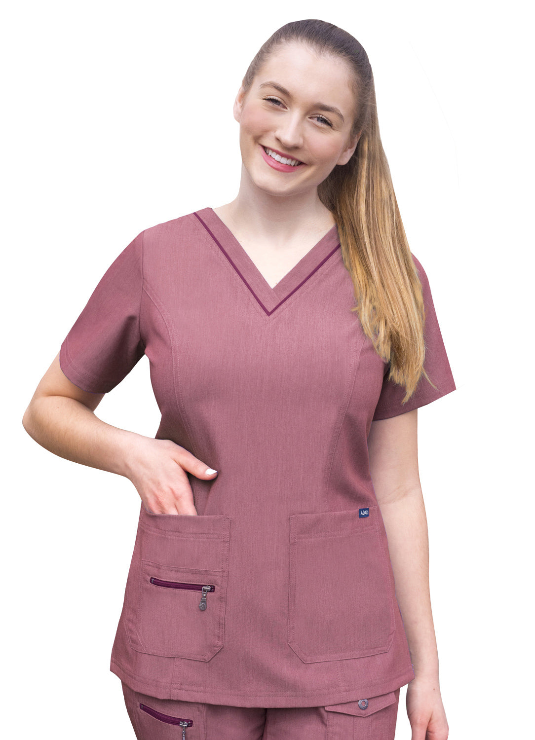 Adar Pro Heather Women's Elevated V-Neck Scrub Top