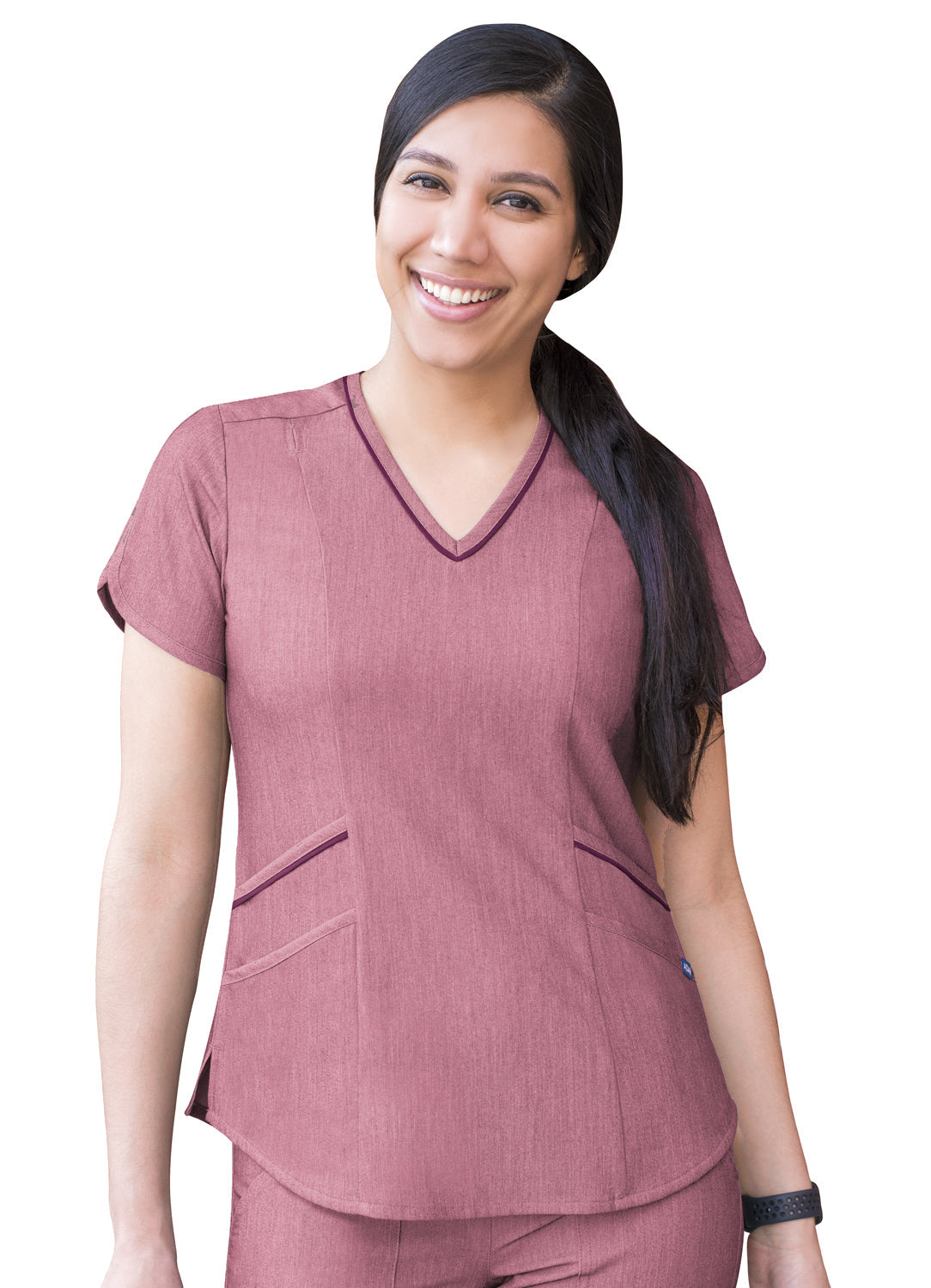 Adar Pro Scrubs for Women feature a Modern V-Neck Scrub Top Heather Pro collection 2X-3X