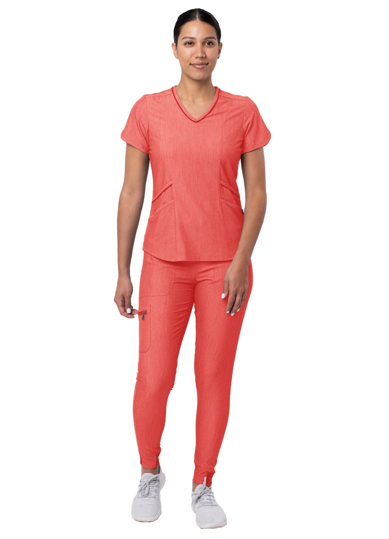 Adar Pro Heather Women's Modern Athletic Jogger Scrub Set (2X-5X)